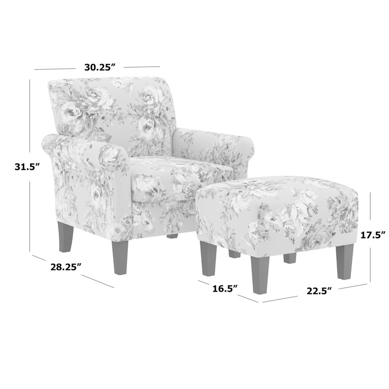 Andover Mills™ Lenzburg Upholstered Armchair with Ottoman & Reviews